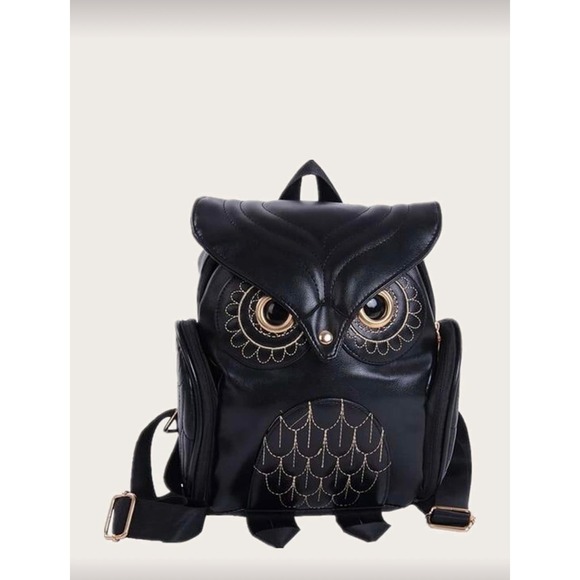 black leather owl backpack in Polyester – suite for season 20% OFF] Taiwan Morn Creations